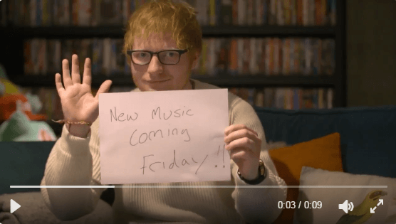 New Music from Ed Sheeran Coming Friday
